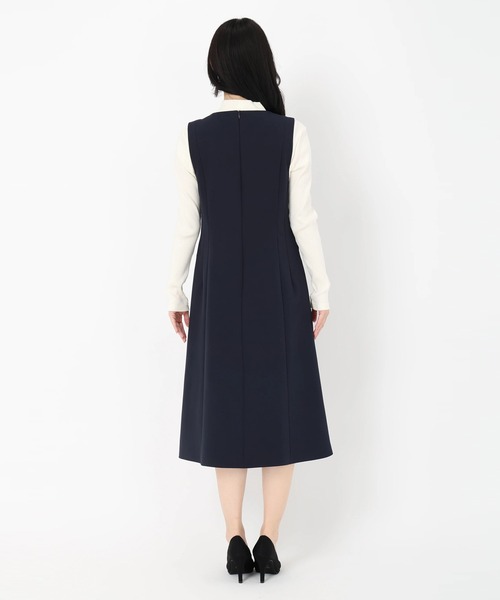 STRAWBERRY FIELDS ネイビー ワンピース 七分袖 Ceremony＆Work meets星風まどか｜STRAWBERRY-FIELDS（ストロベリー