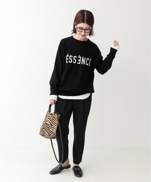 未使用・タグ付 Spick&Span スピック&スパン ロゴニット ブラック Spick＆Span（スピック アンド スパン） 「Spick & Span」 長袖ニット