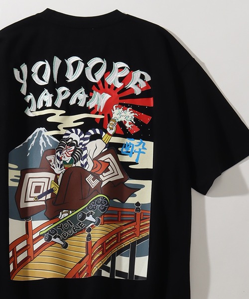 ヨイドレ 半袖Tシャツ ユニセックス YOIDORE 酔いどれ 歌舞伎スケーターTEE 漢字 ルーズシルエット トップス Tシャツ CORPUS SELECT tシャツ 「YOIDORE/酔いどれ」歌舞伎スケーター