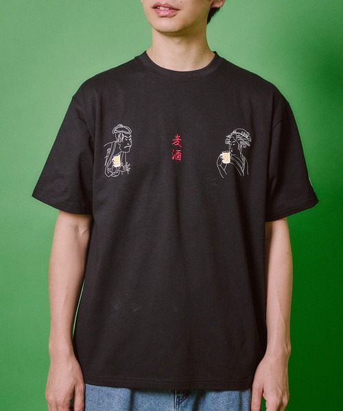 ヨイドレ 半袖Tシャツ ユニセックス YOIDORE 酔いどれ 歌舞伎スケーターTEE 漢字 ルーズシルエット トップス Tシャツ CORPUS SELECT tシャツ 「YOIDORE/酔いどれ」歌舞伎スケーター