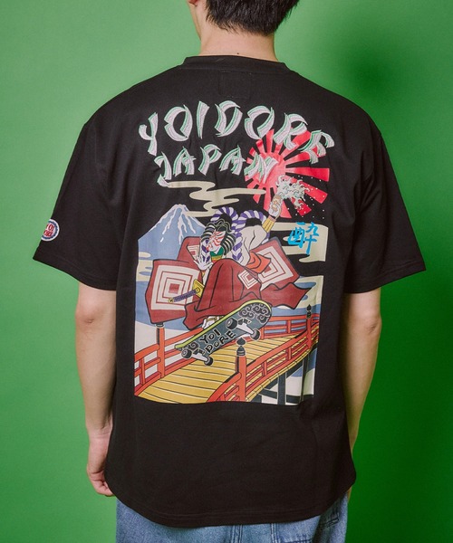 ヨイドレ 半袖Tシャツ ユニセックス YOIDORE 酔いどれ 歌舞伎スケーターTEE 漢字 ルーズシルエット トップス Tシャツ CORPUS SELECT tシャツ 「YOIDORE/酔いどれ」歌舞伎スケーター
