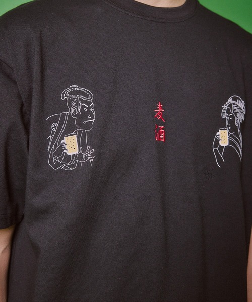 ヨイドレ 半袖Tシャツ ユニセックス YOIDORE 酔いどれ 歌舞伎スケーターTEE 漢字 ルーズシルエット トップス Tシャツ CORPUS SELECT tシャツ 「YOIDORE/酔いどれ」歌舞伎スケーター