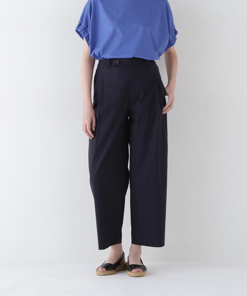 ⭐︎Human woman ネイビーパンツ human woman パンツ 「3サイズ展開」ドビーストレッチワンタック