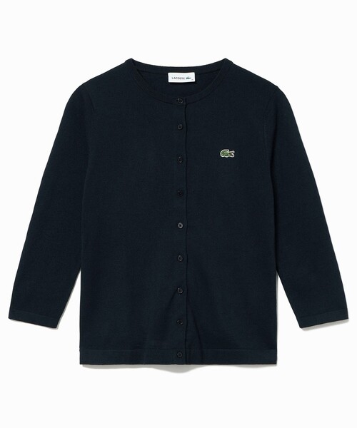 全商品オープニング価格！ LACOSTE 「LACOSTE」 7分袖ニットカーディガン 40 オレンジ トップス