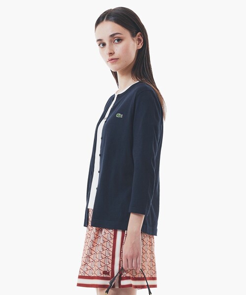 LACOSTE 「LACOSTE」 7分袖ニットカーディガン 40 オレンジ