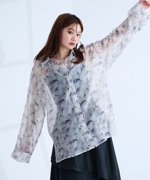ブラウス シャツ シアー2WAYシャツ レディース UNITED ARROWS（ユナイテッドアローズ）の「シアー 2WAY シャツ
