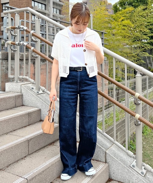 ニット セーター メッシュニットポロ レディース BLUEEAST ニット セーター メッシュポロニット レディース