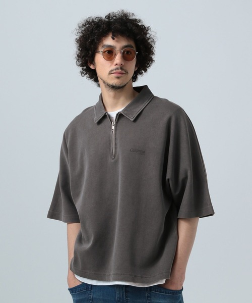 BAYFLOW（ベイフロー） tシャツ ピグメントハーフZIP半袖プルオーバー 