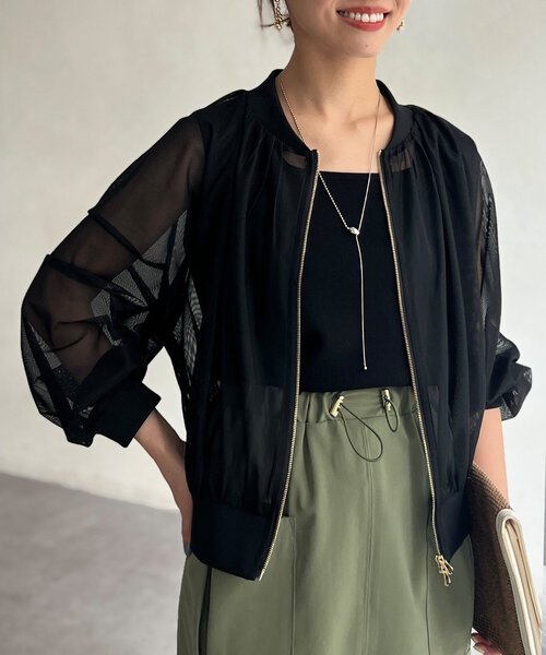 Chez toi（シェトワ） ブルゾン アウター メッシュブルゾン レディース