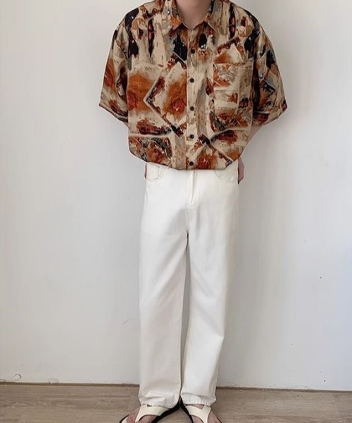 FreeZone シャツ オーバーサイズ オープンカラー シャツ メンズ