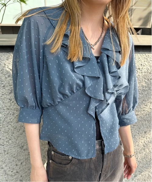 Ameri（アメリ） ブラウス シャツ MEDI DECALCOMANIA CHIFFON BLOUSE 
