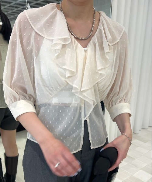 Ameri（アメリ） ブラウス シャツ MEDI DECALCOMANIA CHIFFON BLOUSE 