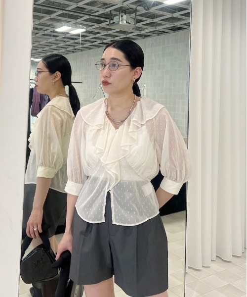 Ameri（アメリ） ブラウス シャツ MEDI DECALCOMANIA CHIFFON BLOUSE 