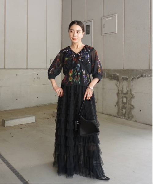 Ameri（アメリ） ブラウス シャツ MEDI DECALCOMANIA CHIFFON BLOUSE