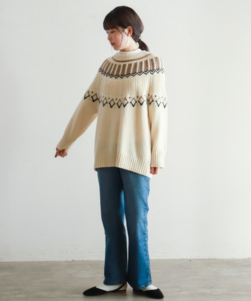 「NOMBRE IMPAIR」 長袖ニット FREE ブラック レディース_画像4