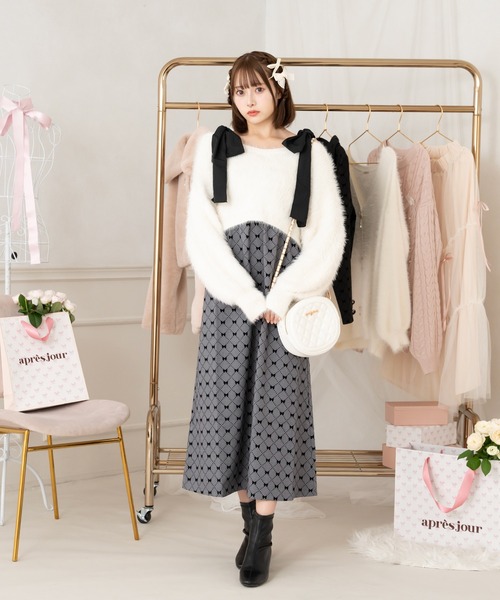 「apres jour」 長袖ニット フリー ベビーピンク レディース_画像2