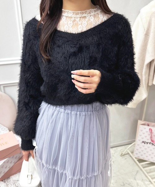 「apres jour」 長袖ニット フリー ベビーピンク レディース_画像8