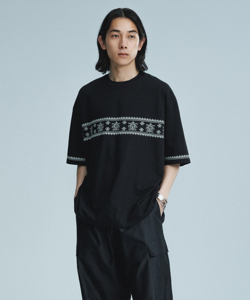 ADAM ET ROPE'（アダムエロペ） tシャツ クロスステッチ ボックス