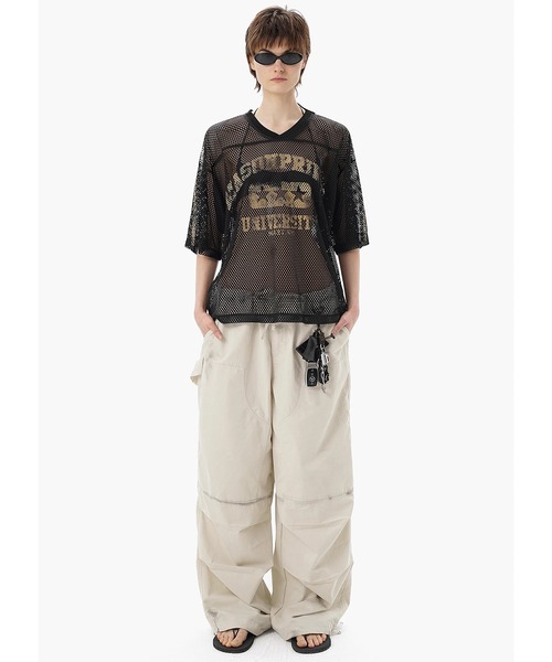 MASONPRINCE Tシャツ プリント ウォッシュド コットン 男女兼用 MASONPRINCE tシャツ Vネック ナンバリング メッシュTシャツ