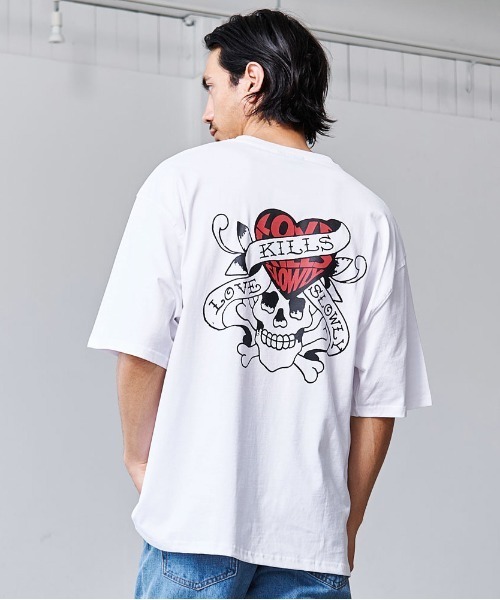 Ed Hardy エドハーディー ラインストーン Tシャツ スカル ハート バラ Ed Hardy エドハーディー ラインストーン Tシャツ スカル ハート