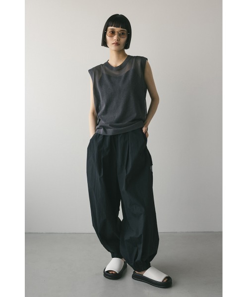 タンクトップ ノースリーブ リネン混ノースリーブニットプルオーバー レディース STYLEMIXER タンクトップ ノースリーブ ウォッシャブルリネン