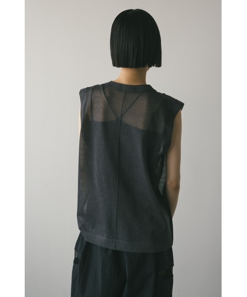 STYLEMIXER タンクトップ ノースリーブ ウォッシャブルリネン