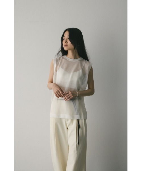 STYLEMIXER タンクトップ ノースリーブ ウォッシャブルリネン