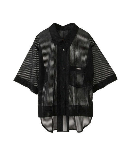 ブラウス シャツ 「HL」SHEER STRIPE BOXY SHIRT レディース