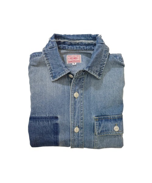 【未使用】リメイクデニムシャツ リメイク チャイナボタン デニムシャツ | mieux used clothing