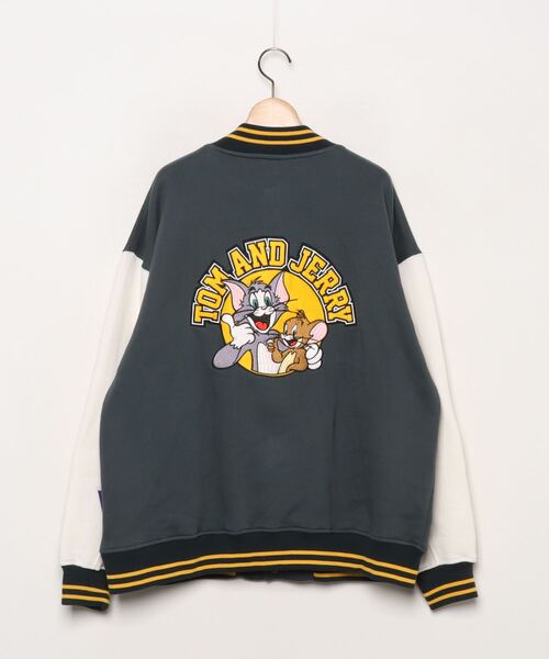 TOM&JERRY」 スタジャン「sequenceコラボ」 LARGE ダークグリーン