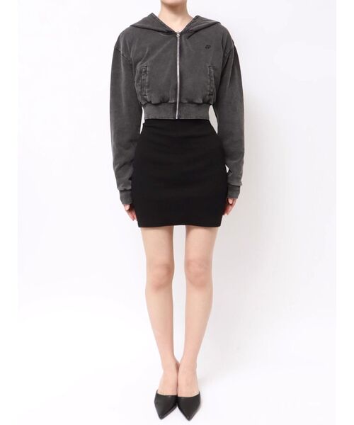 GYDA フェミニンパーカー GYDA（ジェイダ） パーカー GG chain glitter print BIGパーカー
