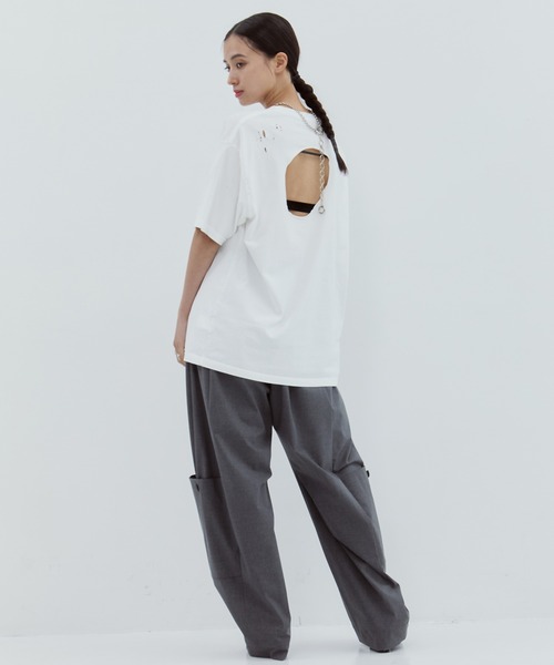 CLANE（クラネ） tシャツ 半袖 「CLANE/クラネ」CRUSH DESIGN OVER TEE