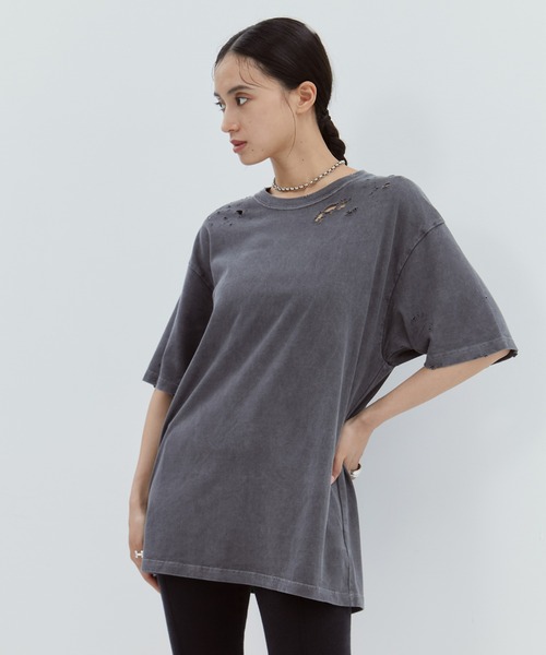 CLANE（クラネ） tシャツ 半袖 「CLANE/クラネ」CRUSH DESIGN OVER TEE