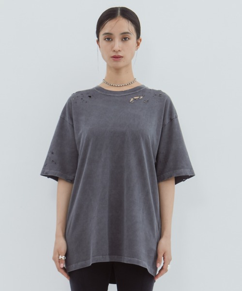 CLANE（クラネ） tシャツ 半袖 「CLANE/クラネ」CRUSH DESIGN OVER TEE