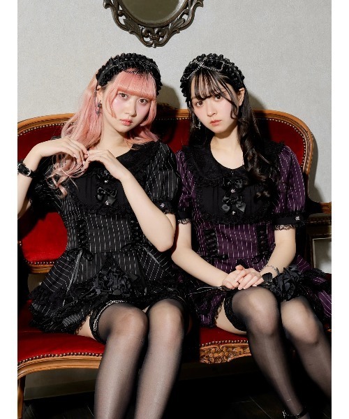 NOEMIE（ノエミー） ワンピース 半袖 ゴシックローズリボンティアード