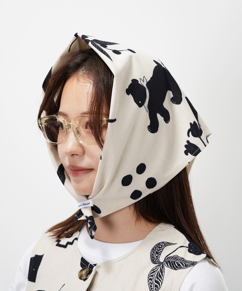 スカーフ （バンダナ スカーフ バンダナ “CAT”＆“DOG” Kana Akiyama コーデュロイバンダナ