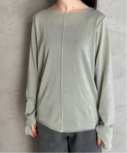 「feepur」 長(zhǎng)袖カットソー MEDIUM シルバー レディース