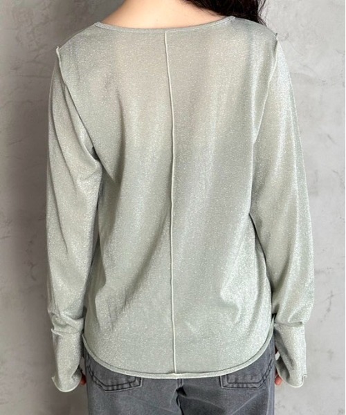「feepur」 長(zhǎng)袖カットソー MEDIUM シルバー レディース