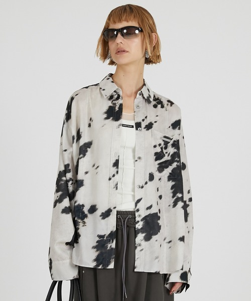 ブラウス シャツ 「2025Autumn Pre-Order」ハラコプリントオーバーシャツ / Harako Print Overshirt レディー
