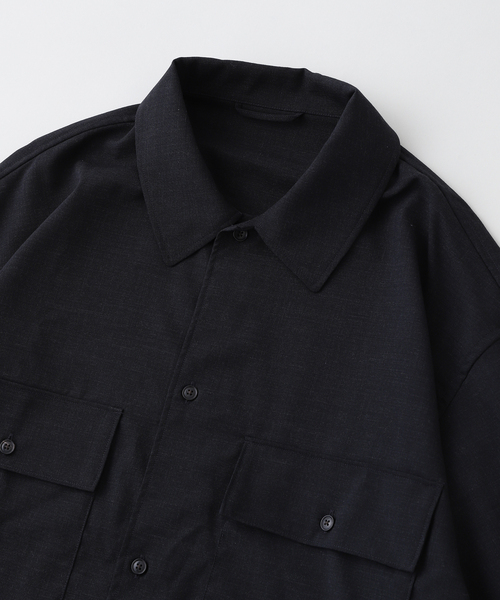 BLURHMS（ブラームス） シャツ Washed Wool Voile Military Shirt