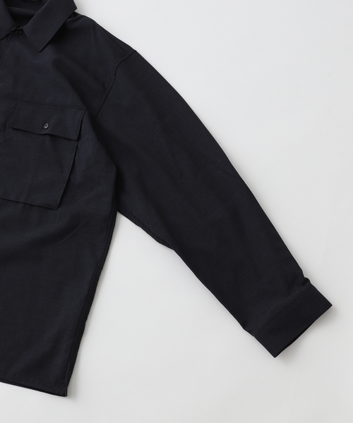 BLURHMS（ブラームス） シャツ Washed Wool Voile Military Shirt