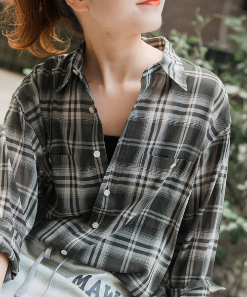 Spick & Span ネイビー リネン長袖シャツ Spick＆Span 「Spick & Span」 長袖シャツ - ネイビー