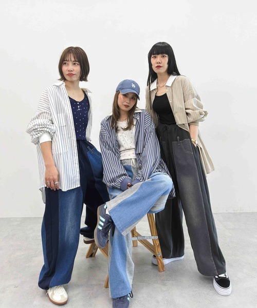 ブラウス シャツ 「MODE NORM CORE」2WAYカラービッグロングシャツ レディース niko and… ブラウス シャツ 「MODE NORM CORE」2WAYカラービッグ
