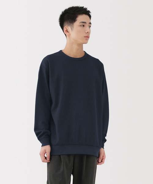 無印良品（MUJI） tシャツ 紳士 UVカット乾きやすいワッフルクルー