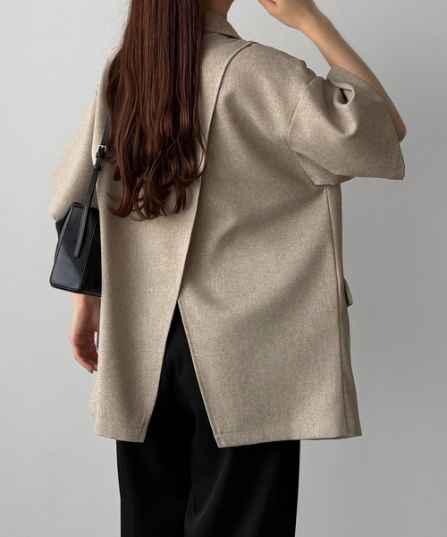「callautia」 テーラードジャケット MEDIUM グレイッシュベージュ レディース_画像3