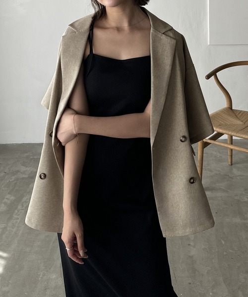 「callautia」 テーラードジャケット MEDIUM グレイッシュベージュ レディース_画像9