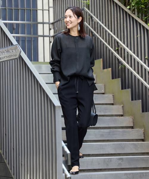 VERMEIL par iena スラックス パンツ ツイルストレッチスリム