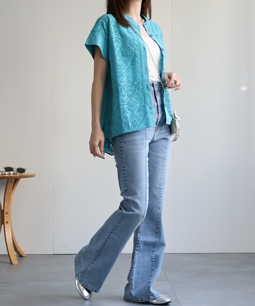 「sakishimatokyo」 「Worldclass」半袖ブラウス L オフホワイト レディース_画像4