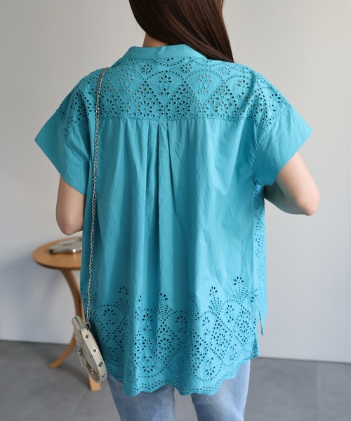 「sakishimatokyo」 「Worldclass」半袖ブラウス L オフホワイト レディース_画像5