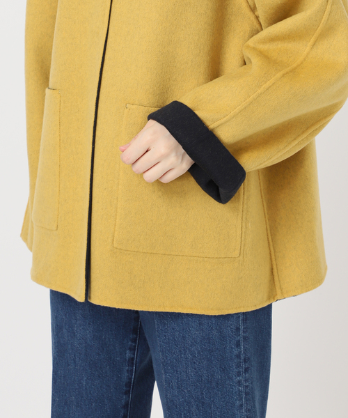B.C STOCK（ベーセーストック） ノーカラーコート コート S120ブレンド